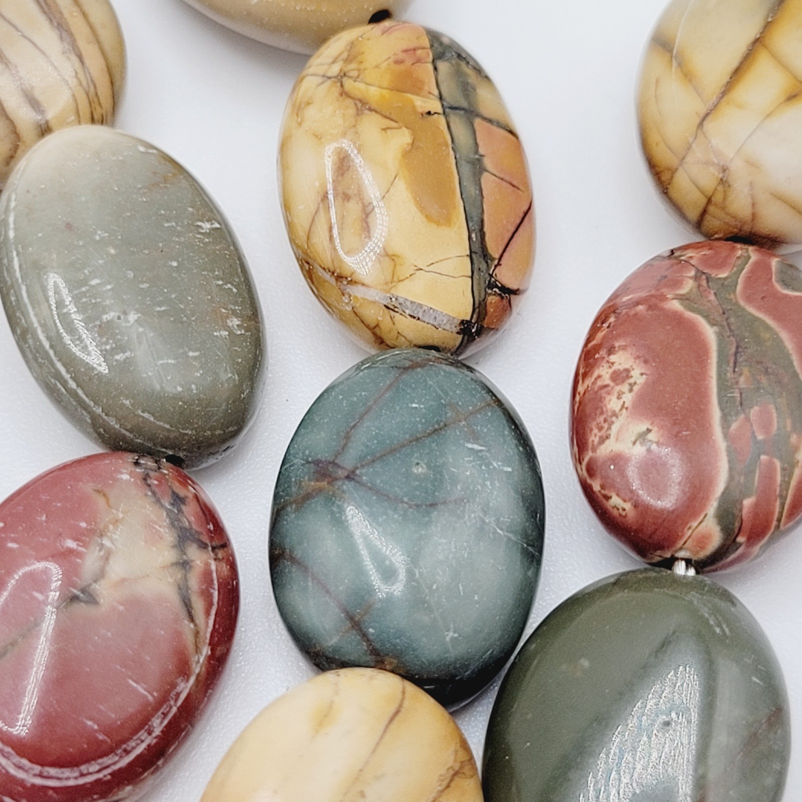 Artisan Picasso Jasper Bead Asymmetric Focal Stone Piccadilly Vtg Necklace 32 in