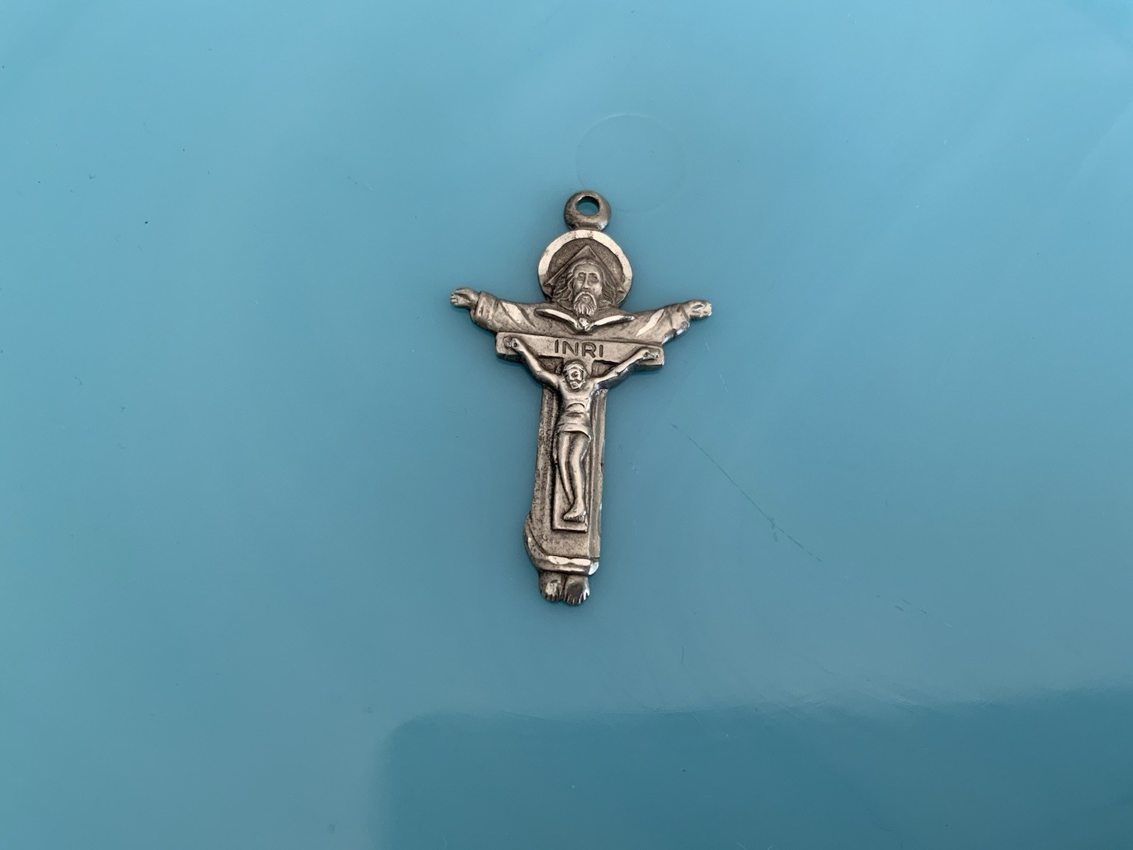 Sterling Silver Bliss Trinity Father Son Holy Spirit Cross Crucifix Pendant 6g