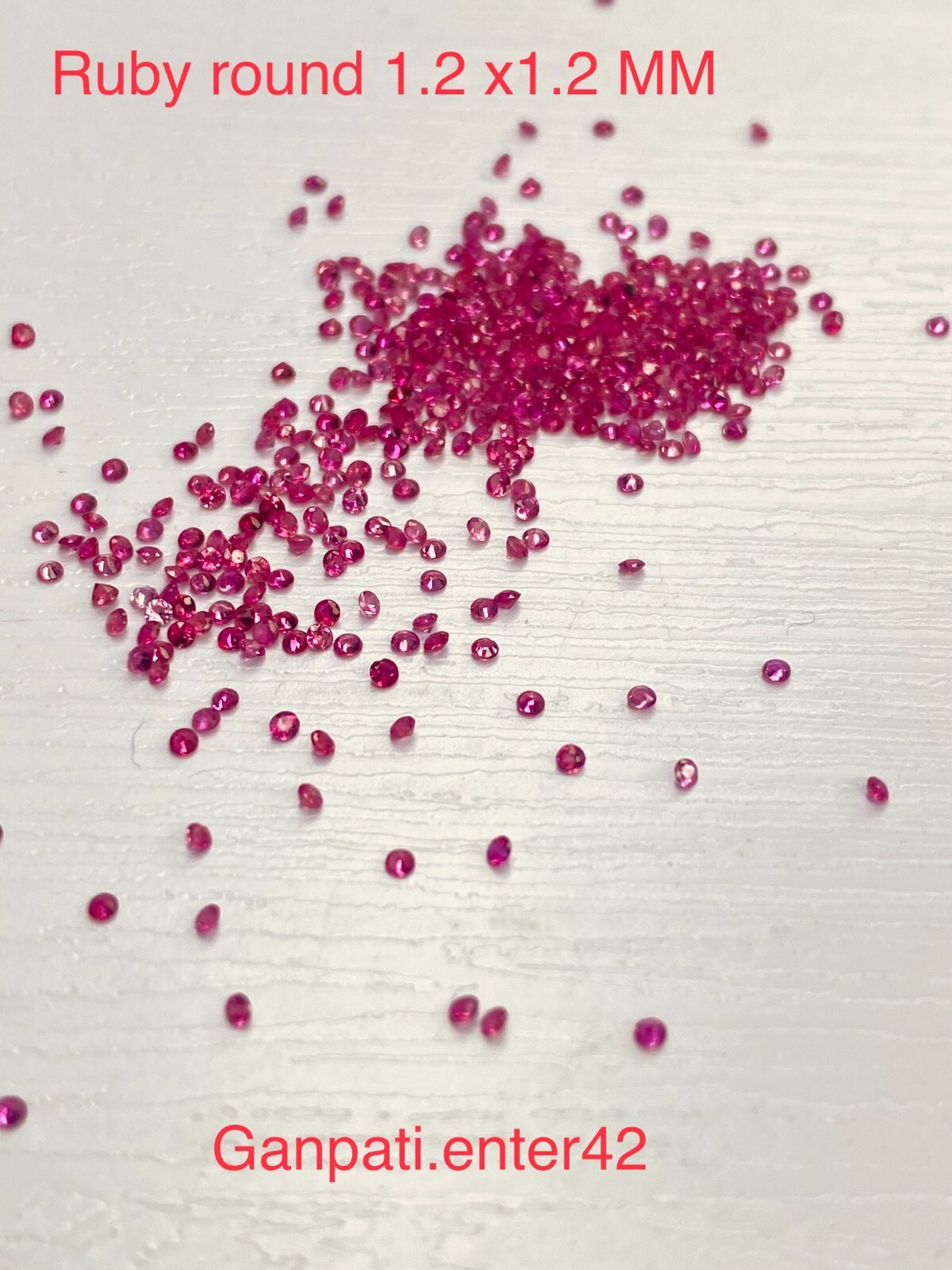 Natural Ruby Faceted Diamond Round Cut 1.2×1.2 MM 5 Pcs Lot Loose Gemstone E