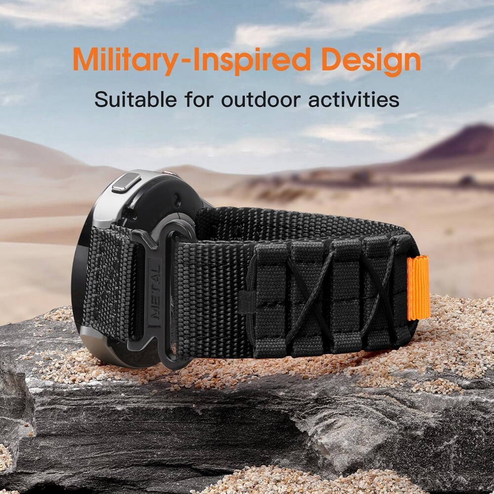 Rugged Nylon Band For Huami Amazfit Bip 5 GTS 4mini 2/2e GTR 3 Pro 42/47mm Strap