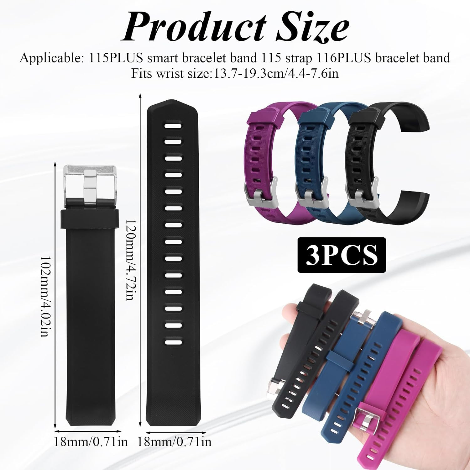Watch Bands Replacement for Id115Plus HR, Very Fit Pro Activity Fitness Tracker