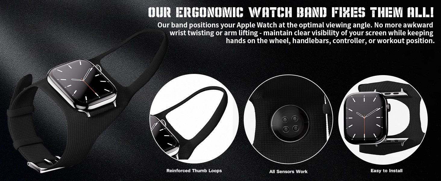 Breathable Knit Ergonomic Band, Perfect View Angle for All Apple Watch