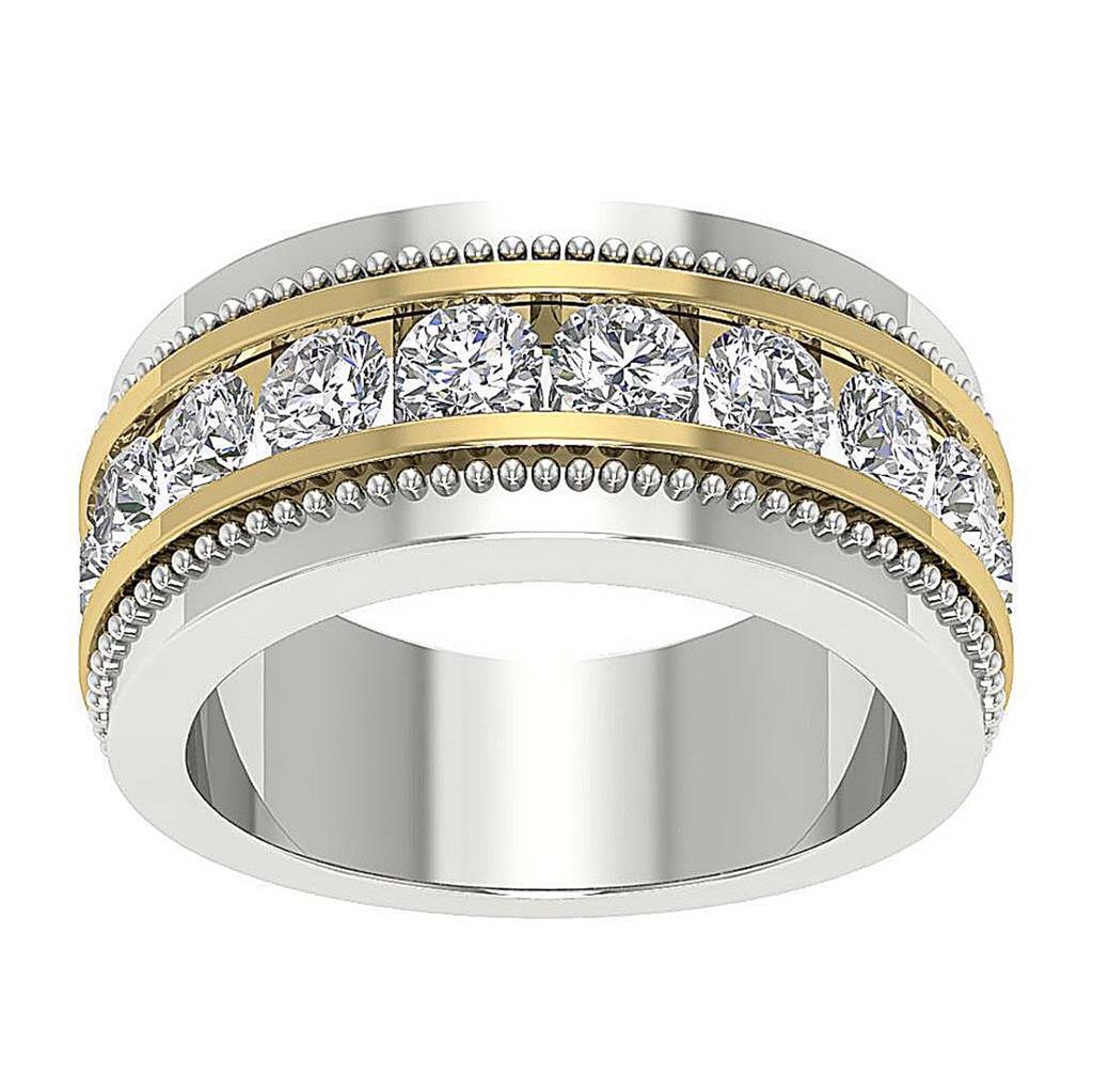 VS F 1.75 Carat Lab Grown Diamond Men’s Engagement Ring 10.00 MM 10K Yellow Gold