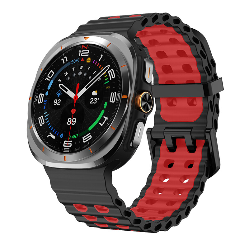 Marine Band For Samsung Galaxy Watch Ultra 47mm Strap TwoColor Silicone Sport