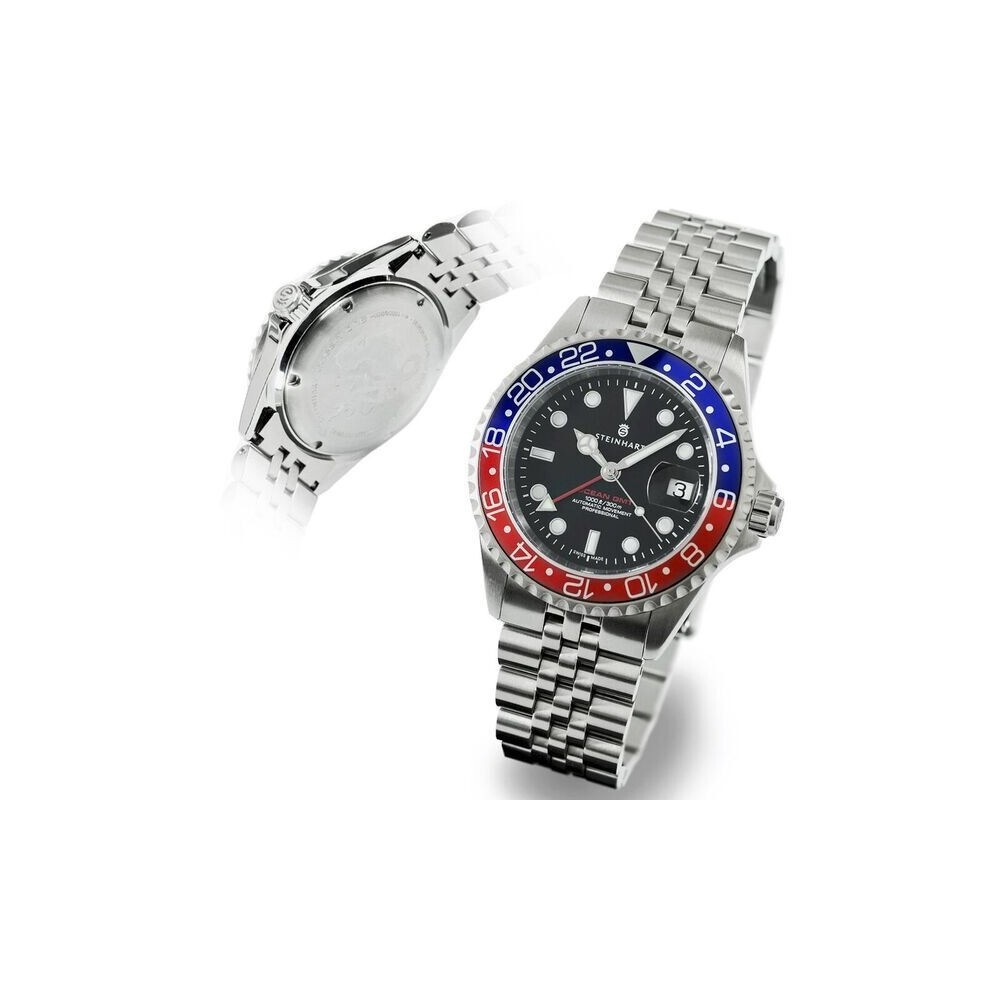 Steinhart Ocean One GMT BLUE-RED.2 42mm Automatic Men Diver Watch Pepsi 103-0857