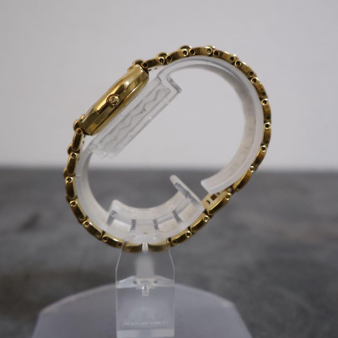 Christian Dior Octagon Gold Quartz Wristwatch Date Display