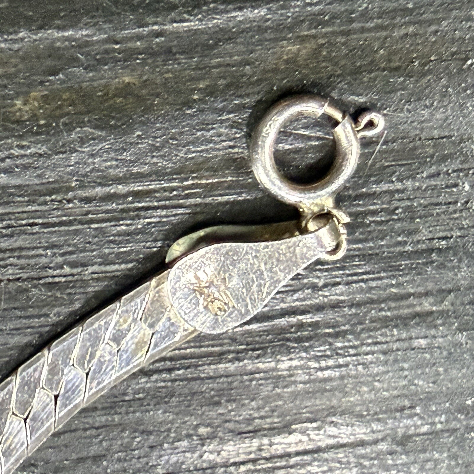 Silver Herringbone Chain Bracelet Approx 8”/5mm Marked & Tested