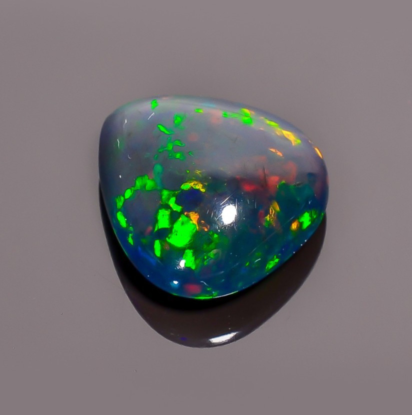 Natural Black Ethiopian Opal Heart Shape Cabochon Loose Gemstone 4.91 Ct 14X13X6