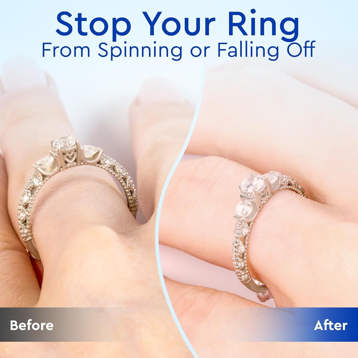 Ring Sizer Adjuster for Loose Rings, Fits Bands Up to 6mm 0.5-1.5 Sizes, 12 Pack