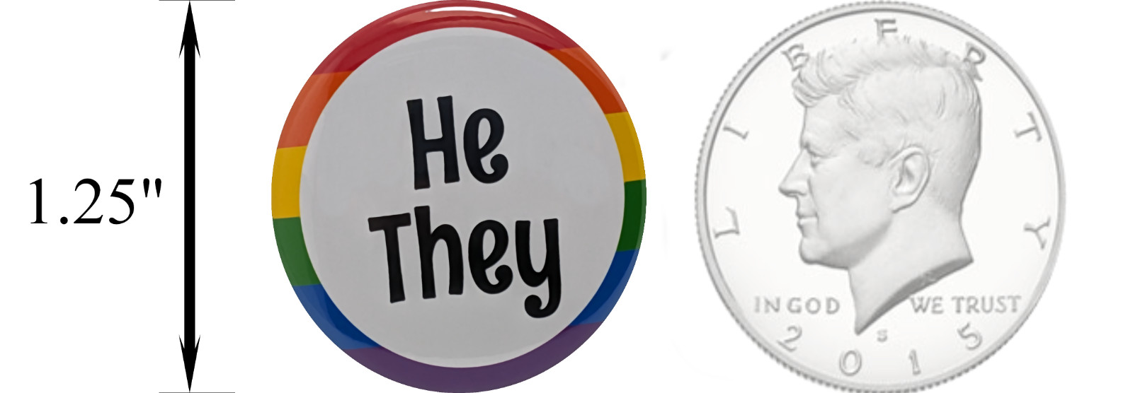 Pronoun Pins Variety Pack 1.25″ Buttons LGBTQ Pride – bulk pack of 96 pins