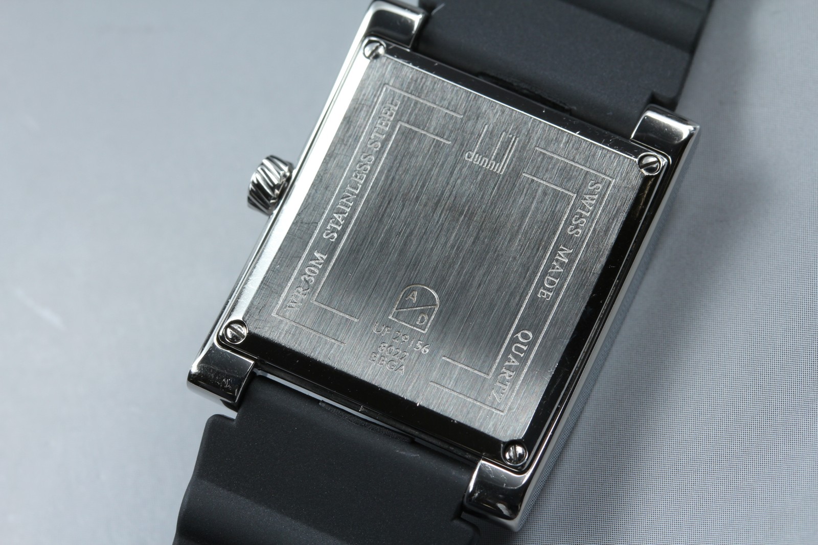 [N MINT] Vintage DUNHILL Facet 8022 Black Silver Tank Square Quartz Men’s Watch