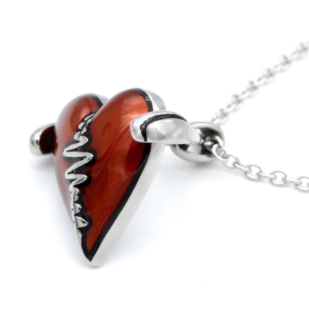 HeartBeat Necklace Headphones Music Love Red Heart Pendant Jewelry By Controse