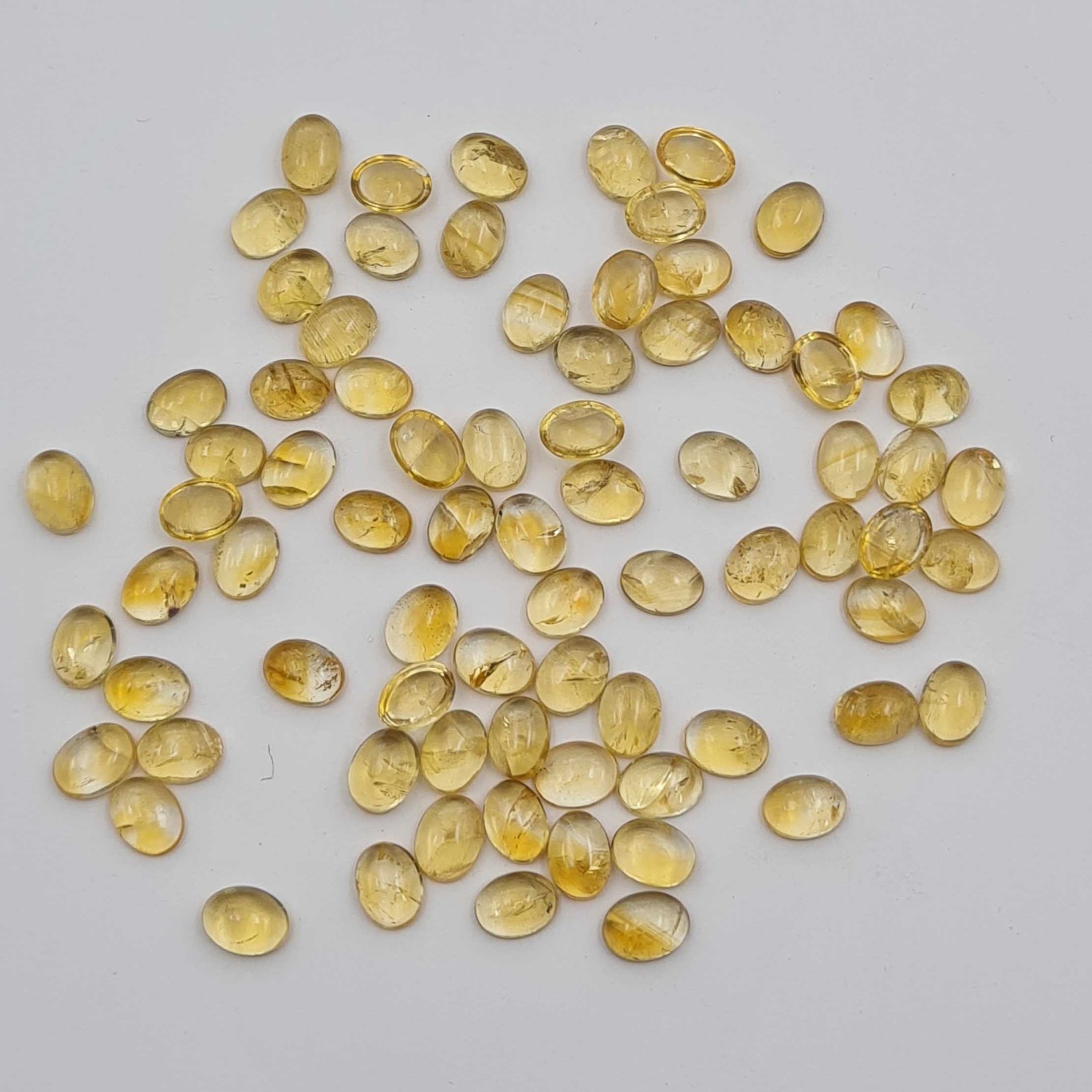 Natural Citrine Oval Cabochon Loose Gemstone Lot 84 Pcs 6*8 MM 100 CT