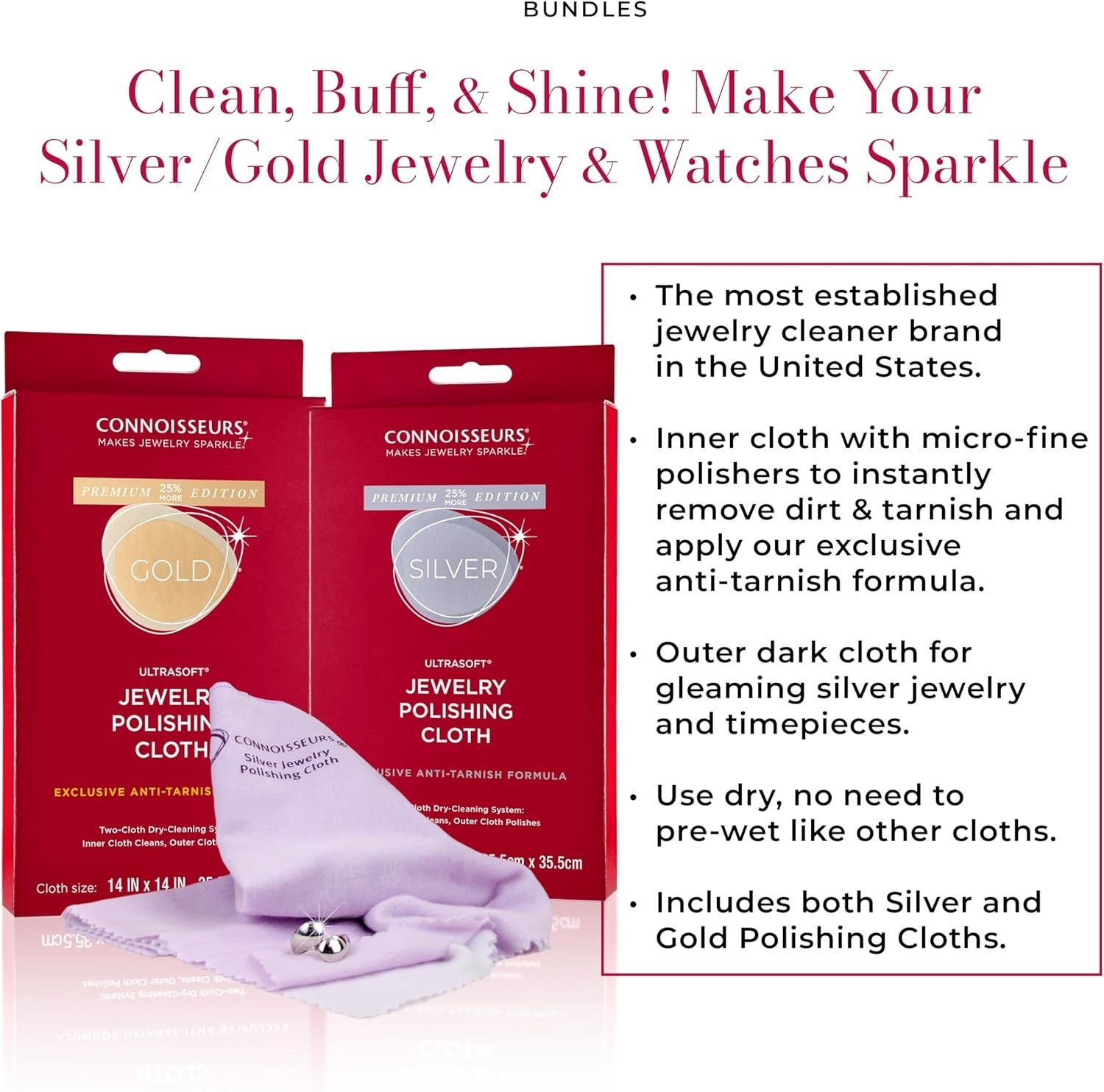 Extra Large Polishing Cloth Bundle – 2 Pack 14×14 Inches | Edition – For Sil…