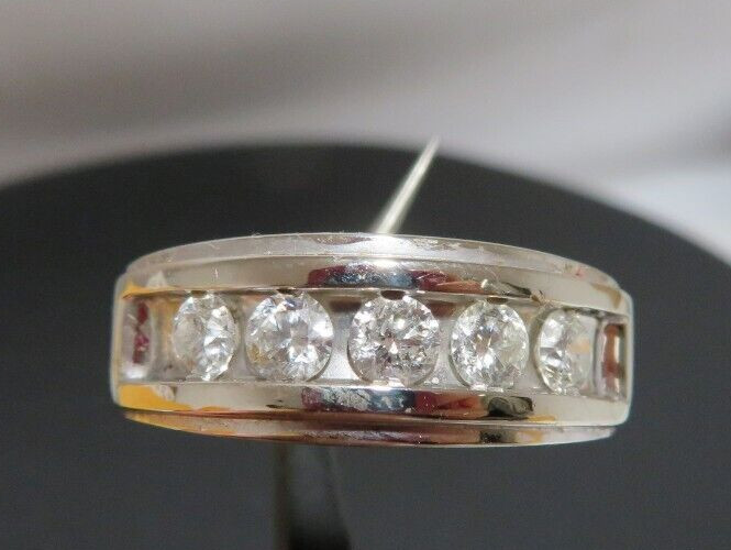 10K WG MEN’S 5-DIAMOND ANNIVERSARY BAND RING 0.70 tcw SZ 11.25 6.00g(G128480)