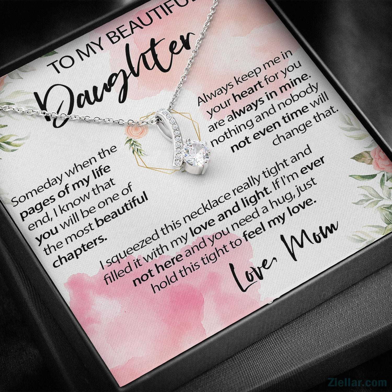 To My Wonderful Daughter Love Knot Necklace Gift, Birthday Gift from Mom