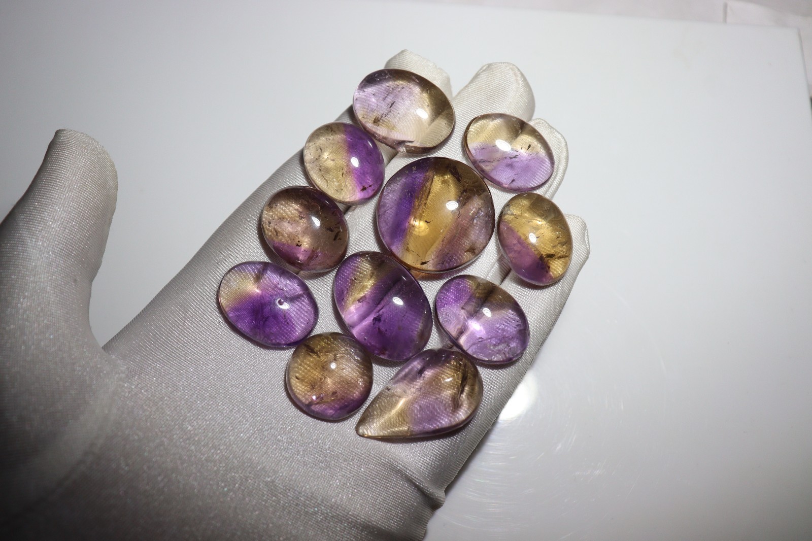 Ametrine Cabochon Bio Color Gemstone All Shape Available 15–30 mm Size