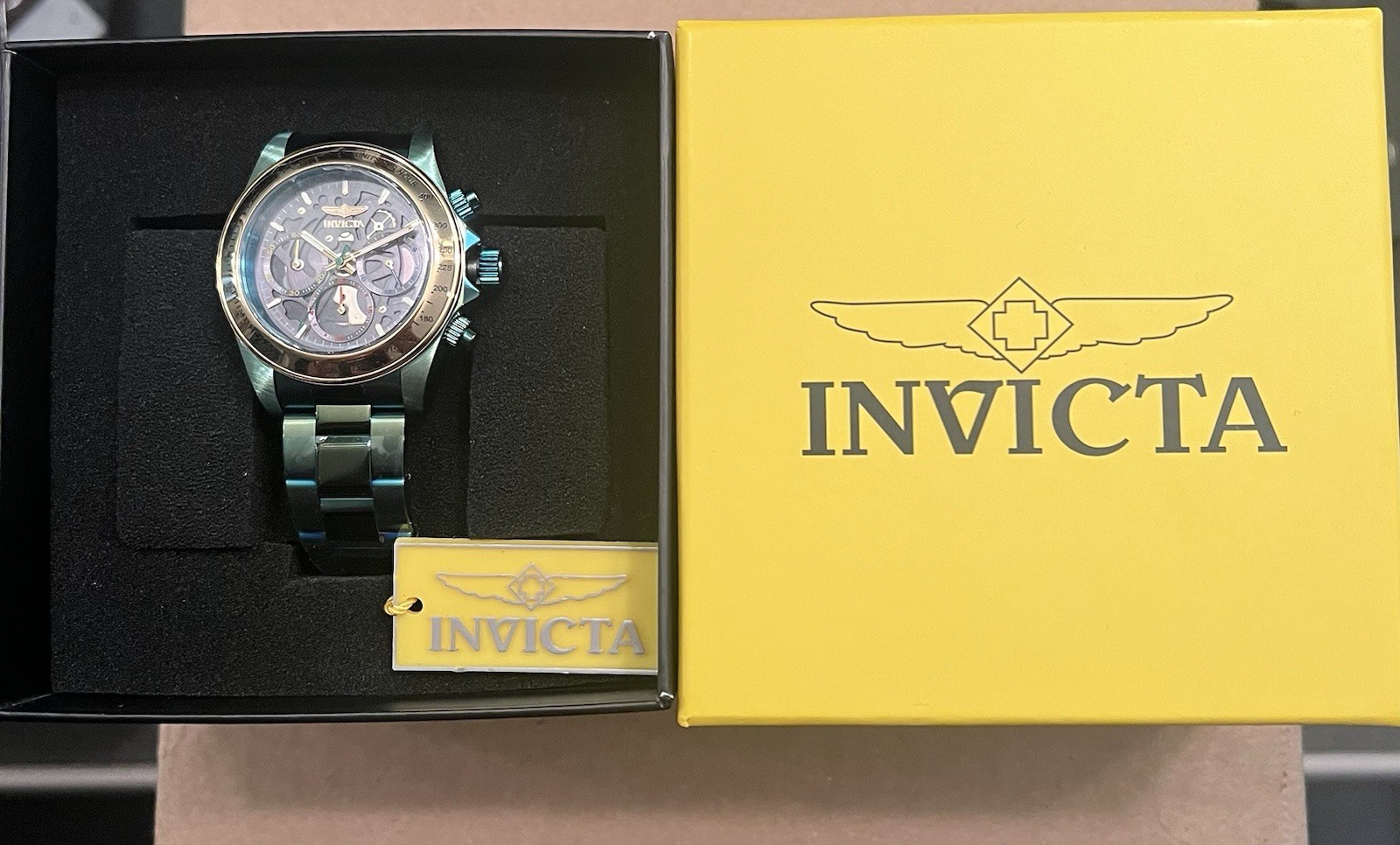 Invicta Green Label 51034 Men’s Chronograph Blue Stainless Steel Watch New