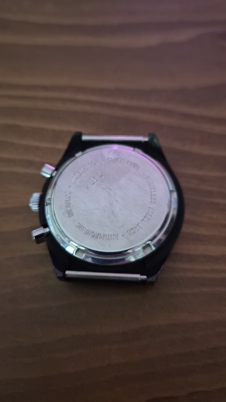 Vintage PVD Black Swiss Made Incabloc 3 ATM Chronograph Case – 40.6mm Replacement