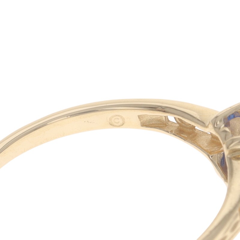 Yellow Gold Lab-Created Spinel Solitaire Ring – 14k Oval .30ct