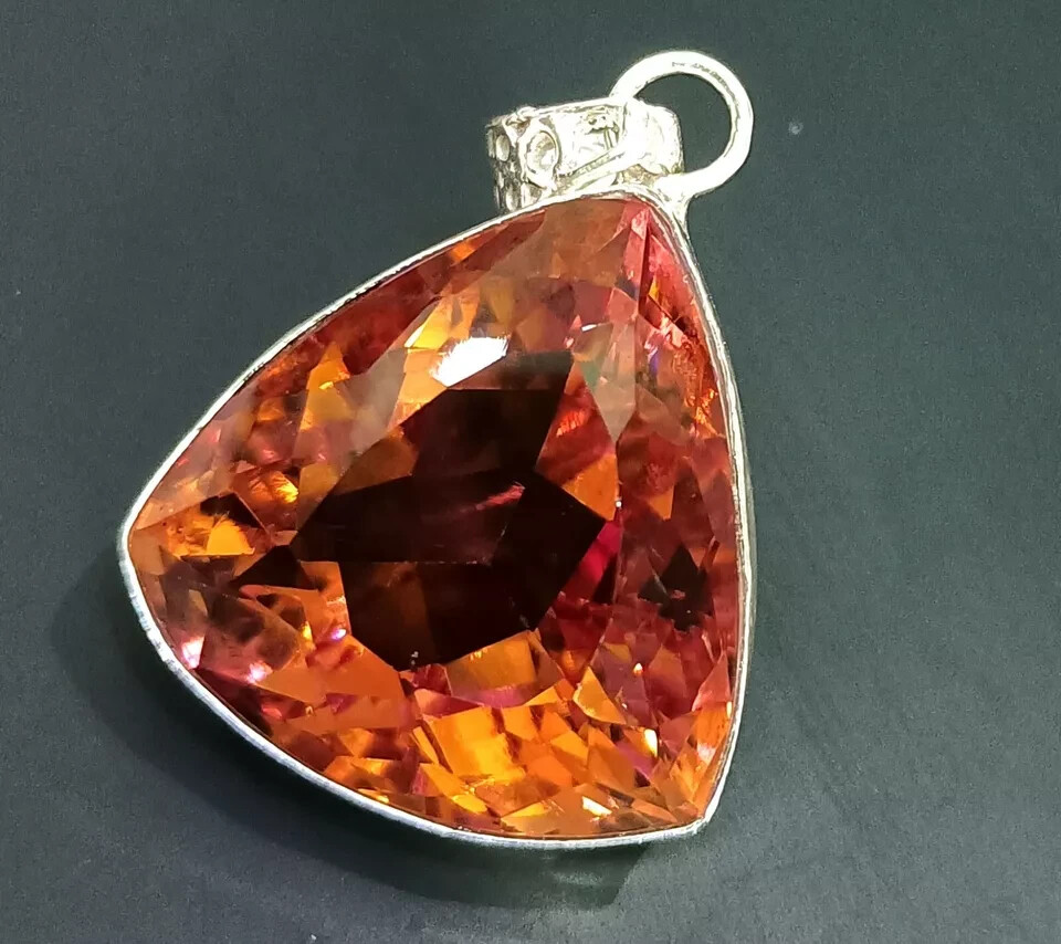 Certified 69 Ct+ Natural Zultanite 7 Color Pendant 925 Silver Loose Gemstone