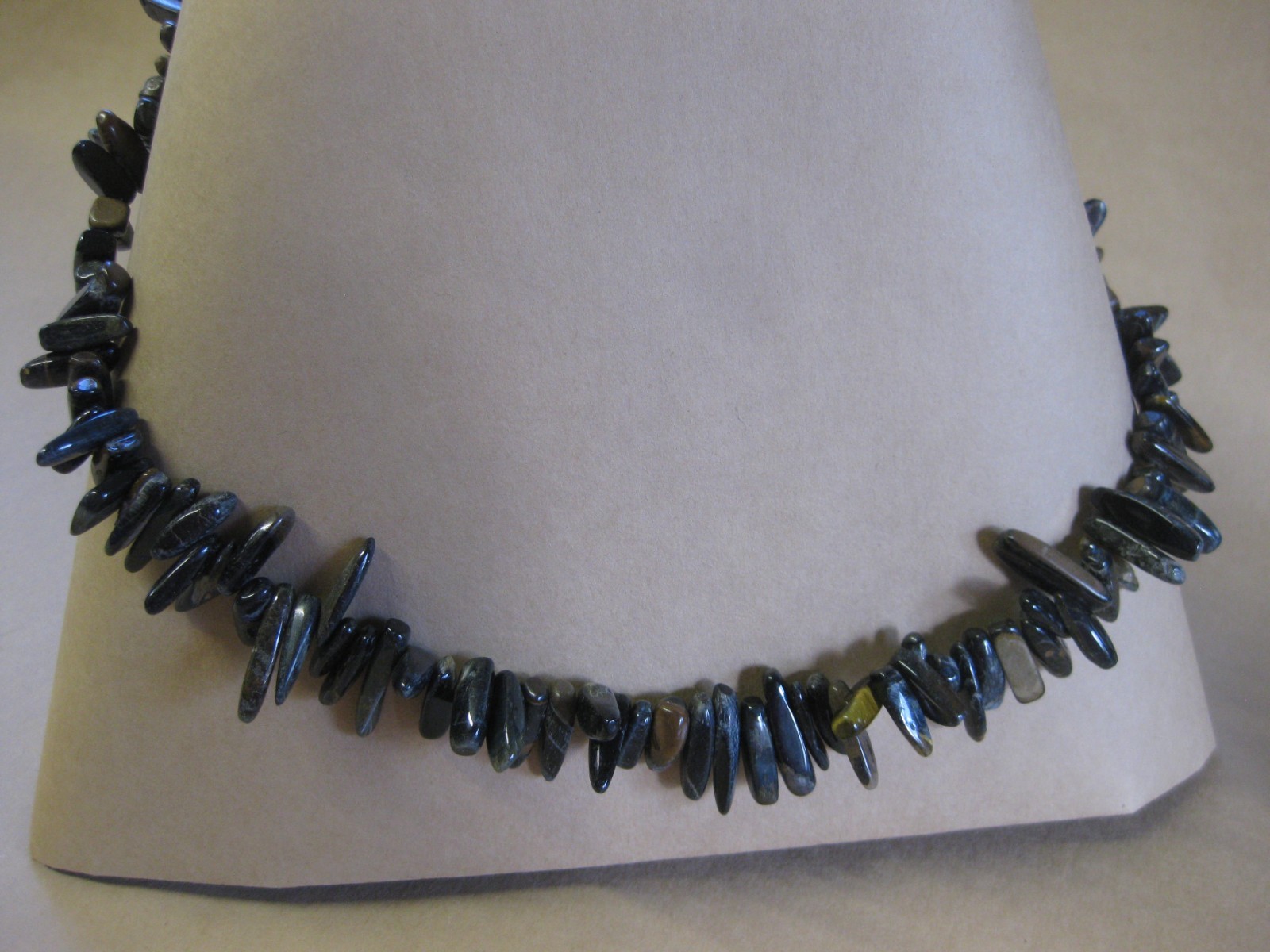 Black Agate Chip / Branch Bead Necklace ~ Statement Necklace ~ 36″ ~ 92 cm