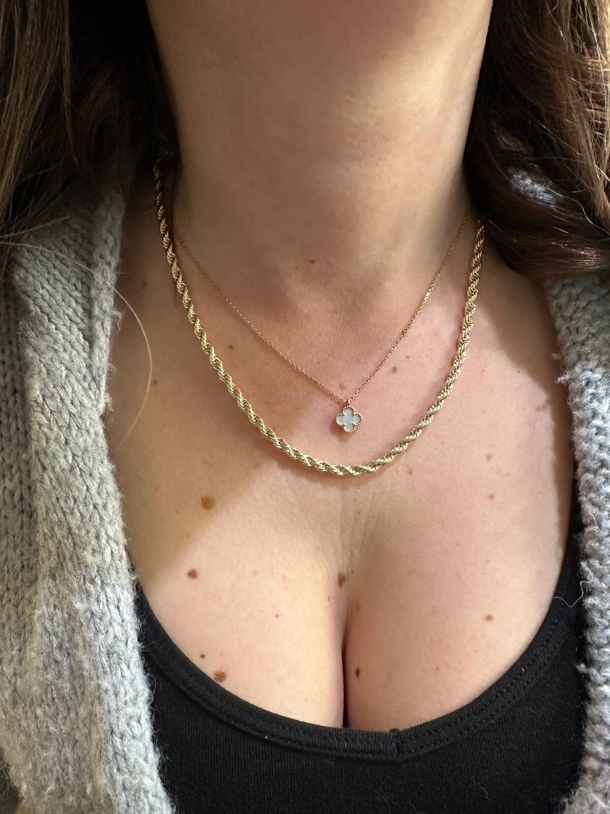 Iced MOISSANITE Clasp 14k Gold Over Stainless Steel Rope Chain Necklace Bracelet