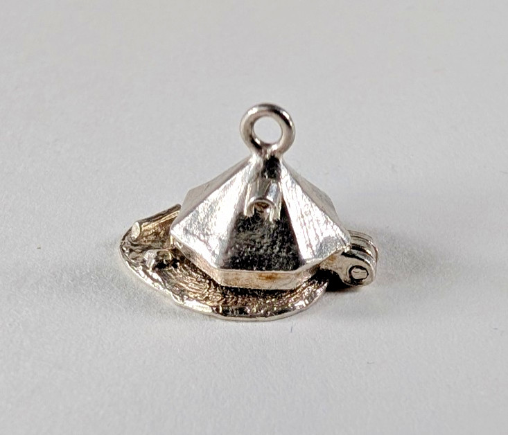Rare Vintage Silver 925 Opening Tent Charm with People Inside 2cm/3.5g