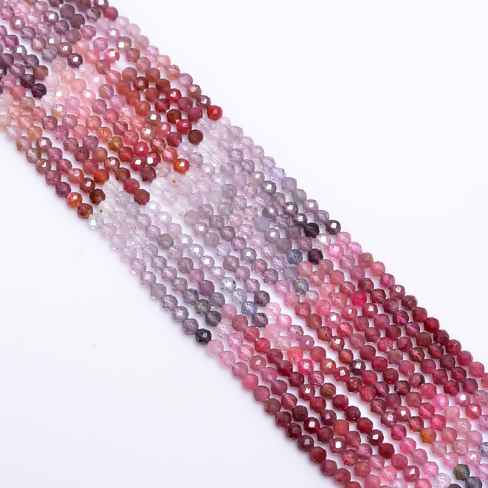 Natural Multi Spinel Gemstone Round Israel Cut Beads 2.5 mm Strand 13″ EB-93