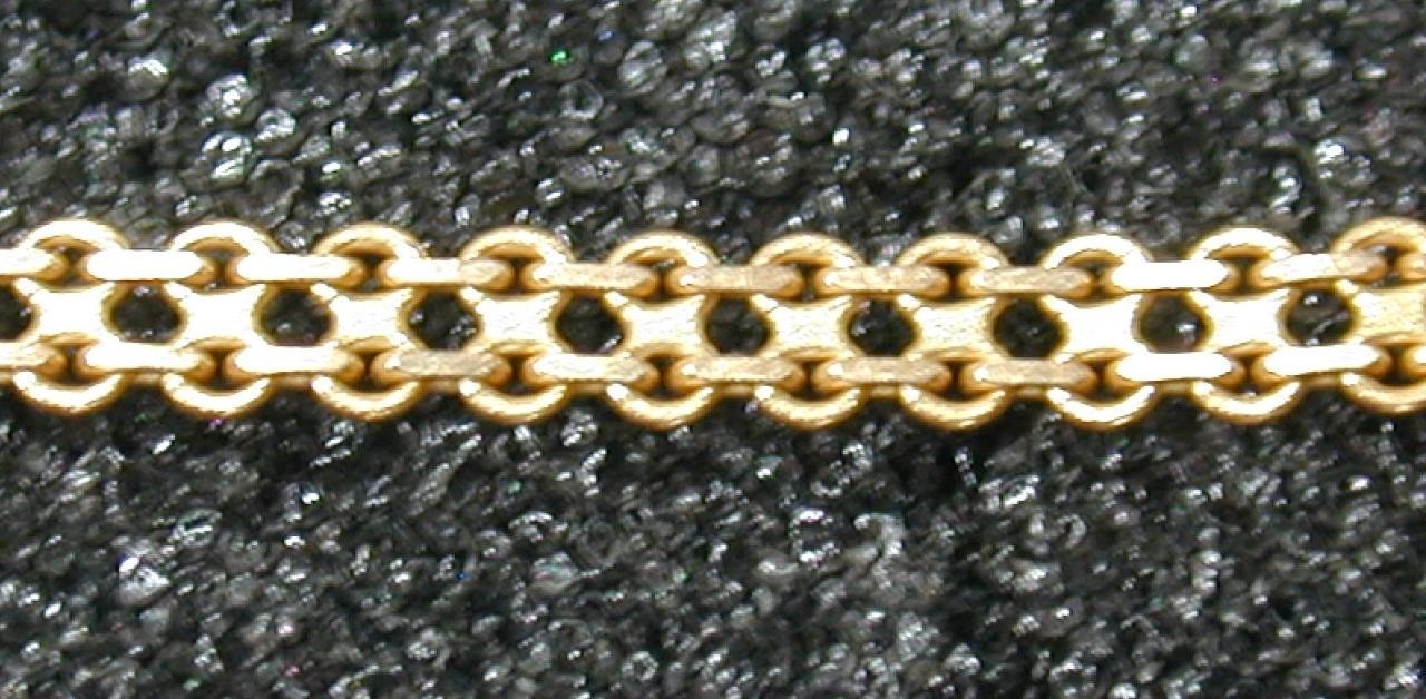Vintage 14K Yellow Gold Italian 3mm Bismarck Link Chain 7” Bracelet Solid 585