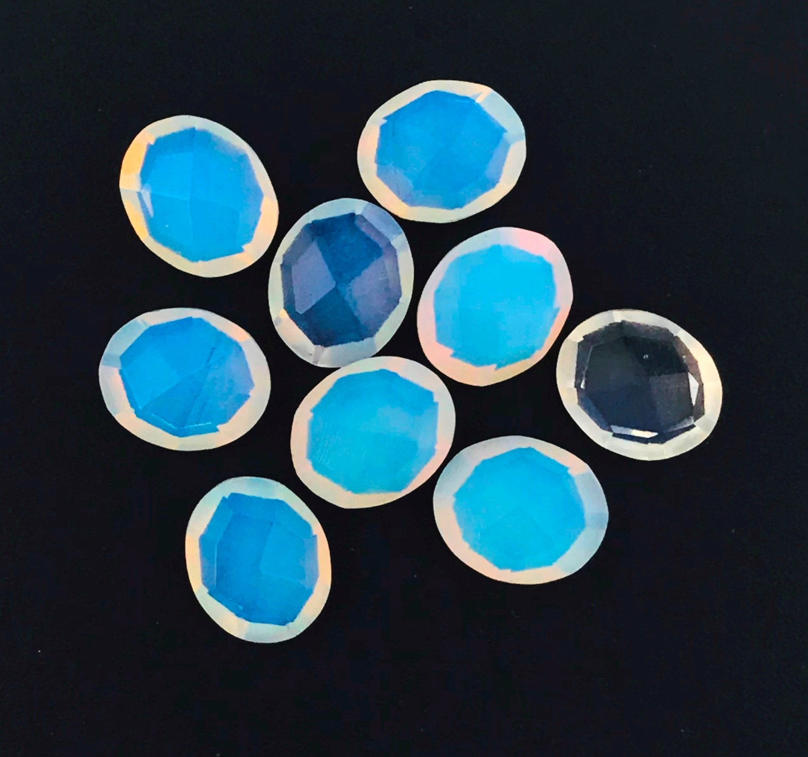 20 Pcs Faceted Milky Opal Hydro Quartz Gemstone -6x8mm-10x20mm Approx