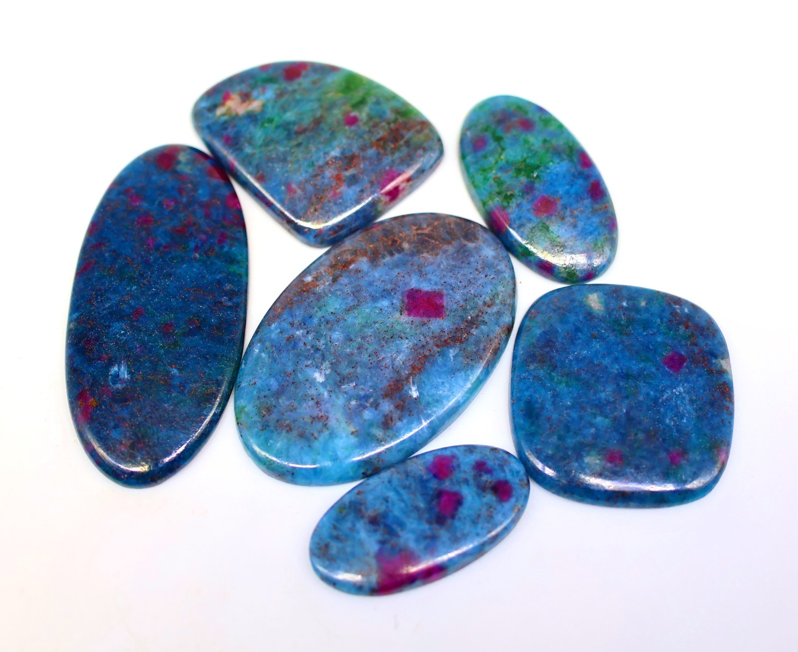 228 Ct Bulk Lot Natural Ruby Sapphire in Kyanite Fancy Cabochon Gemstone PA-696