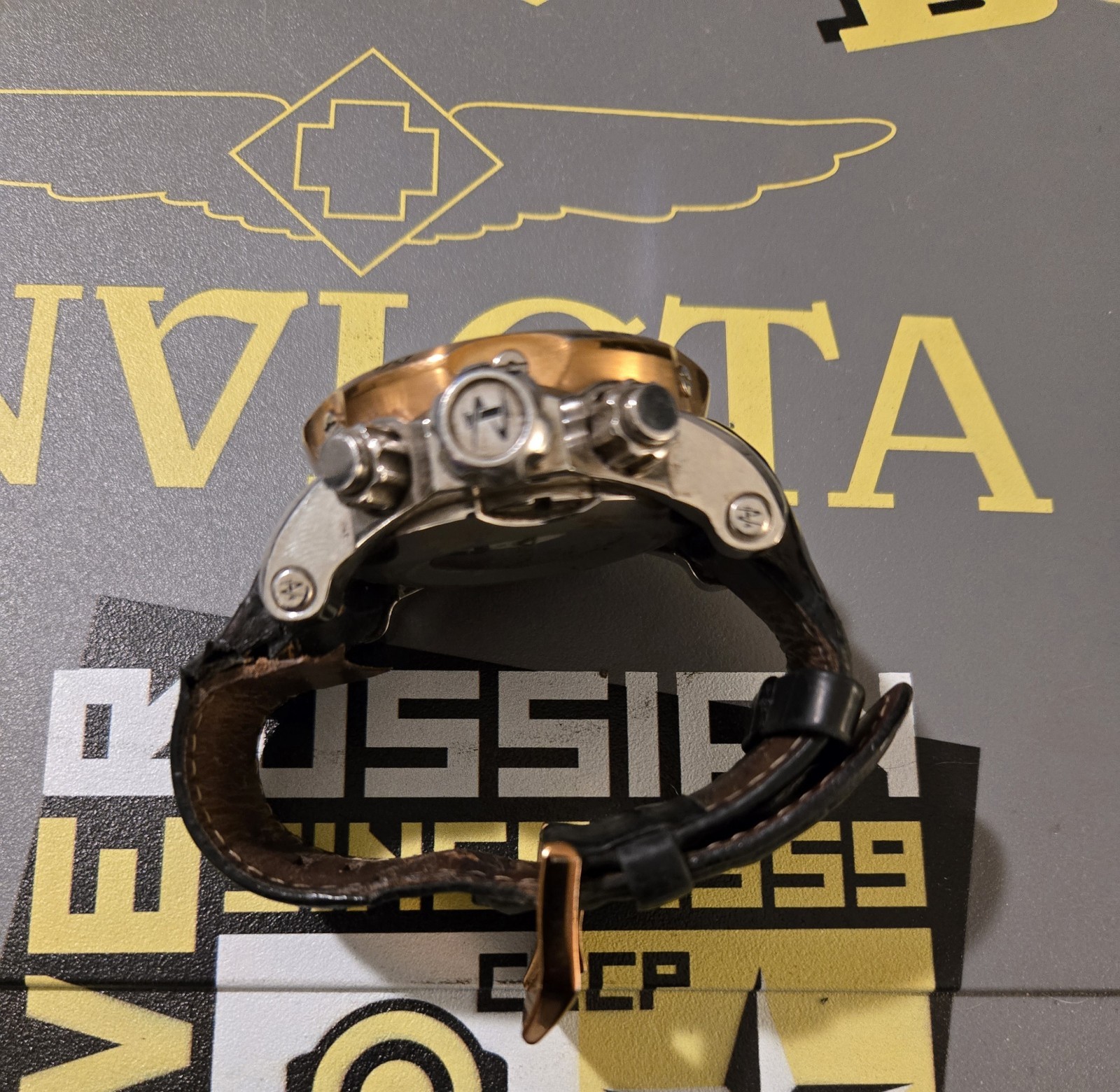 Invicta Reserve Men’s Quartz Chronograph Black Dial Leather Strap 52mm 1000m