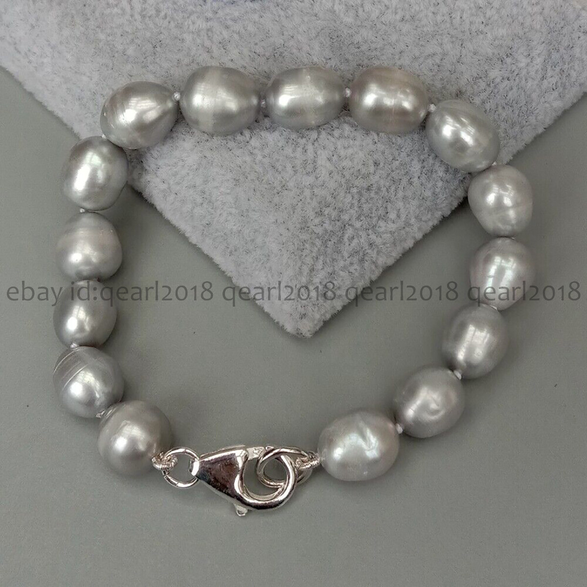 Natural White Black Gray Pink Purple Rice Cultured Pearl Beads Bracelet 7-8.5”