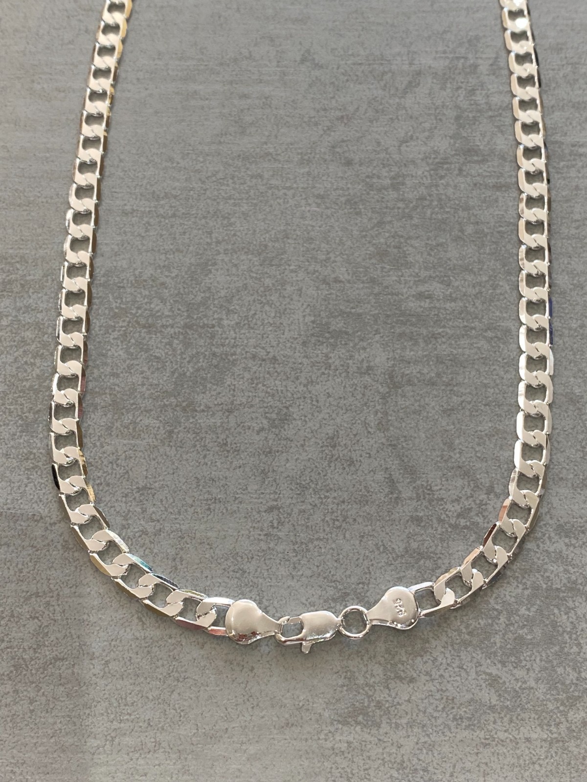 Men’s Curb Chain Link Chain Necklace 925 Silver 55cm x 8mm