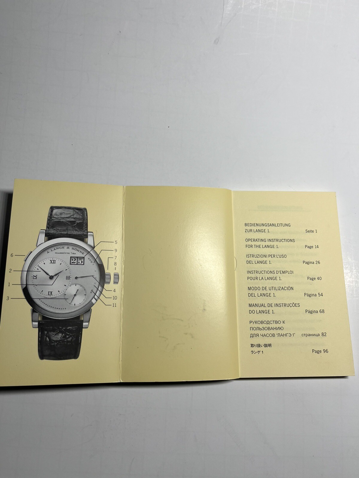 A. Lange & sohne Original Manual for Lange 1