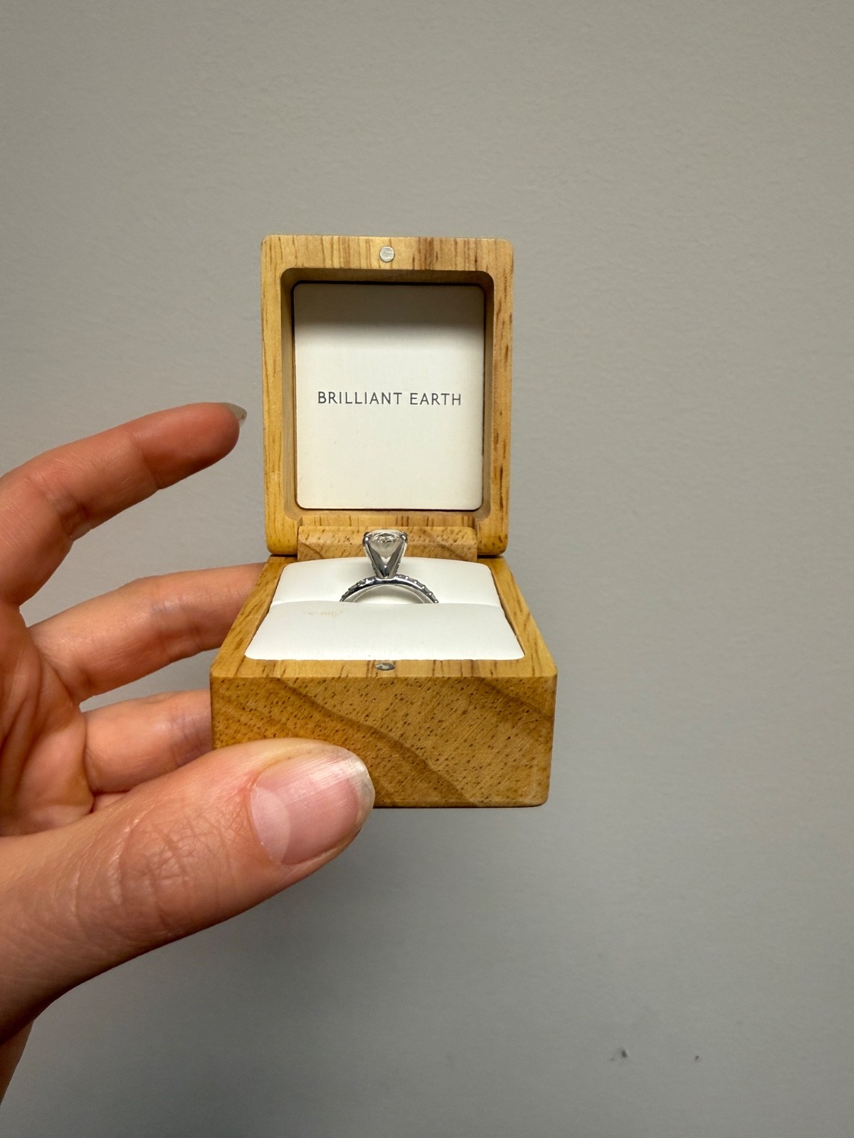 3.02 Carat Brilliant Earth Lab Created Platinum Ring, Super Ideal, VVS2, Color E
