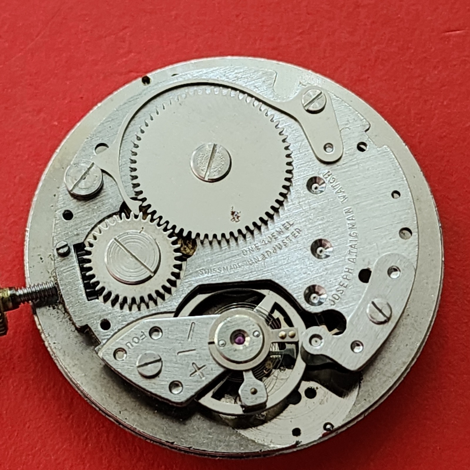 BFG 866 Watch Movement Baumgartner Crown Stem Balance Lucerne Dial For Parts