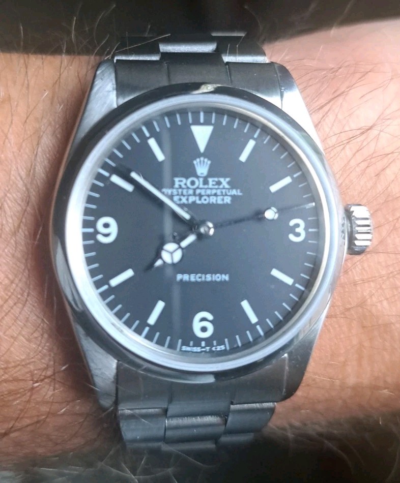 Rolex 5500 Refinished Explorer Dial Vintage Oyster Perpetual Cal 1560 Butterfly