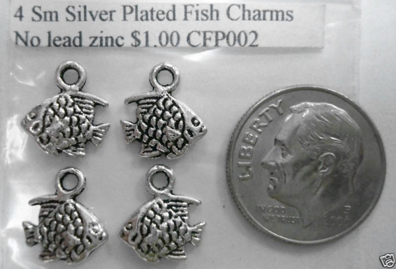 Small fish charms silver plated zinc charm findings earring Angel Fish cfp002