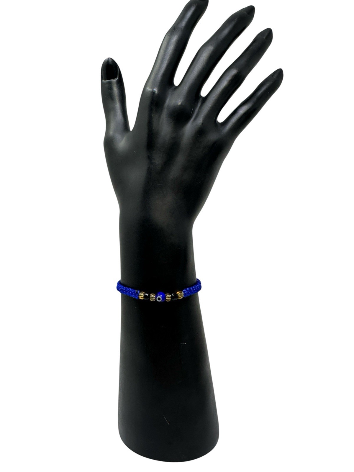 Evil Eye Blue Macrame Bracelet Adjustable 5-10” Anklet | Oceanica Jewelry
