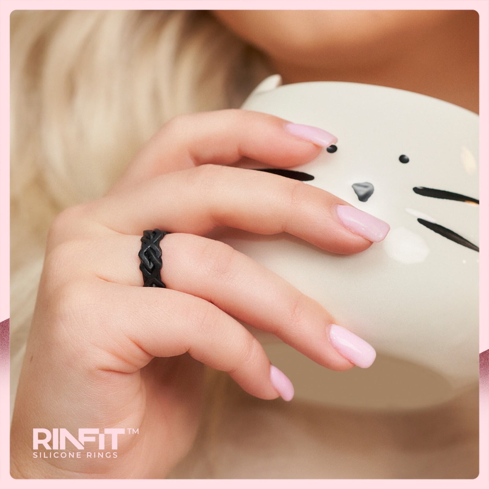 RINFIT Silicone Wedding Rings for Women. Stackable 3 Rubber Rings Set