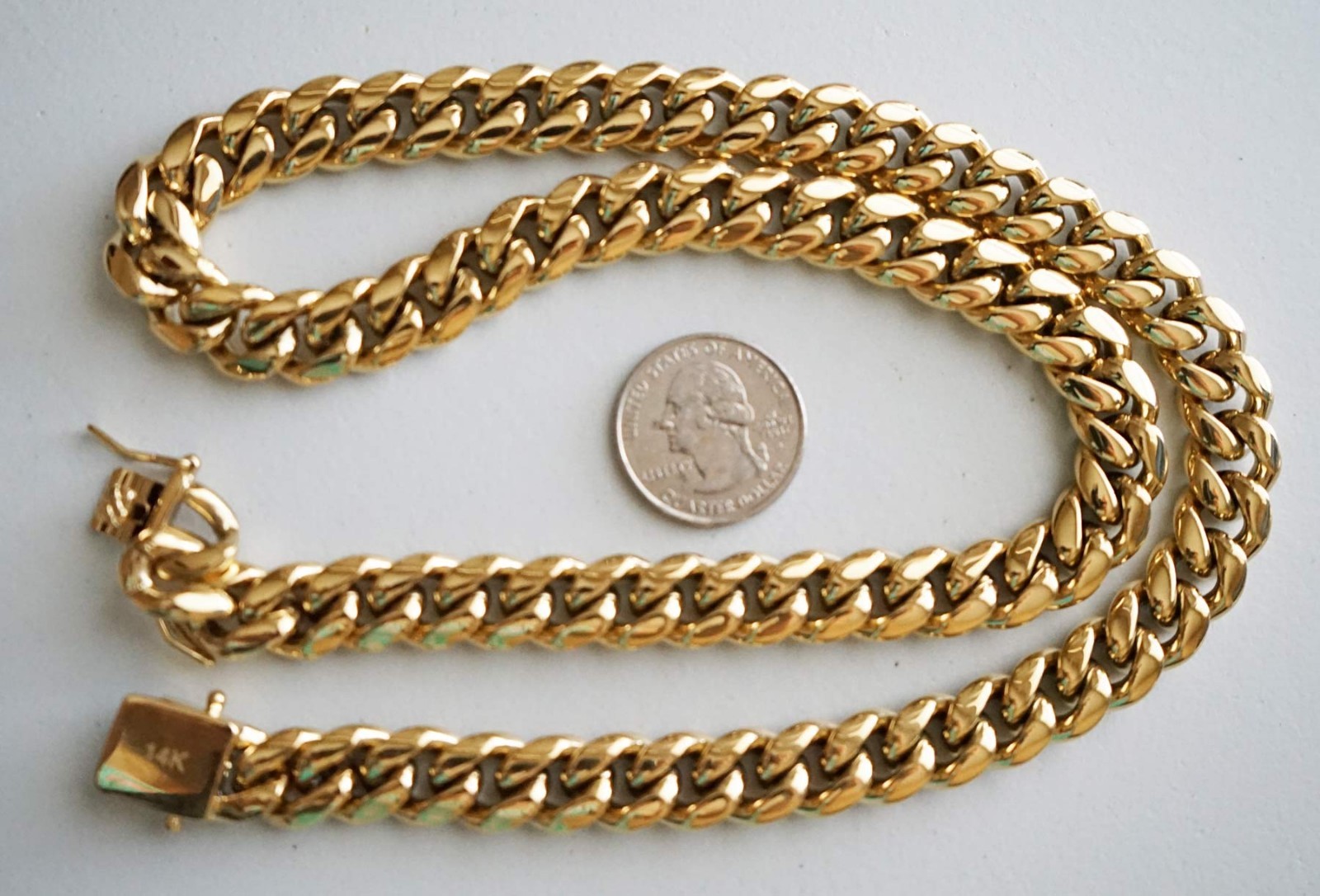 6/8/12/14/16/18mm 24 in Men Cuban Miami Link Set 18k Gold Plated Stainless Steel
