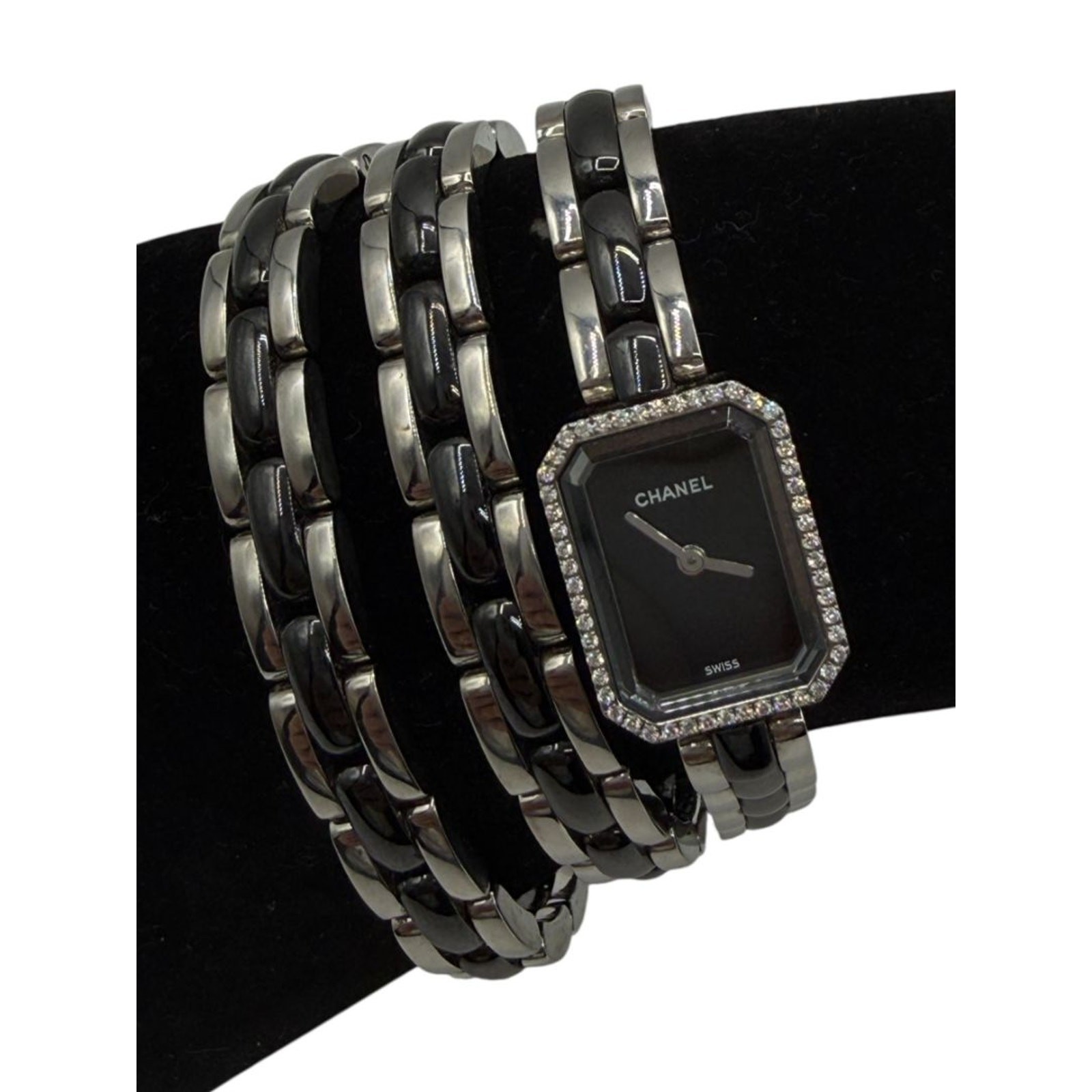 Chanel Première 18K White Gold Diamond Bezel Triple Wrap Watch O.N. 39306 w/ Box