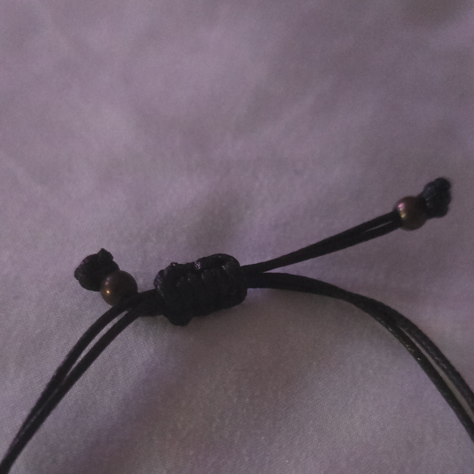 Black Adjustable Cord Bracelet, Slip Knot, Butterfly Dangle Charm, Blue Crystal