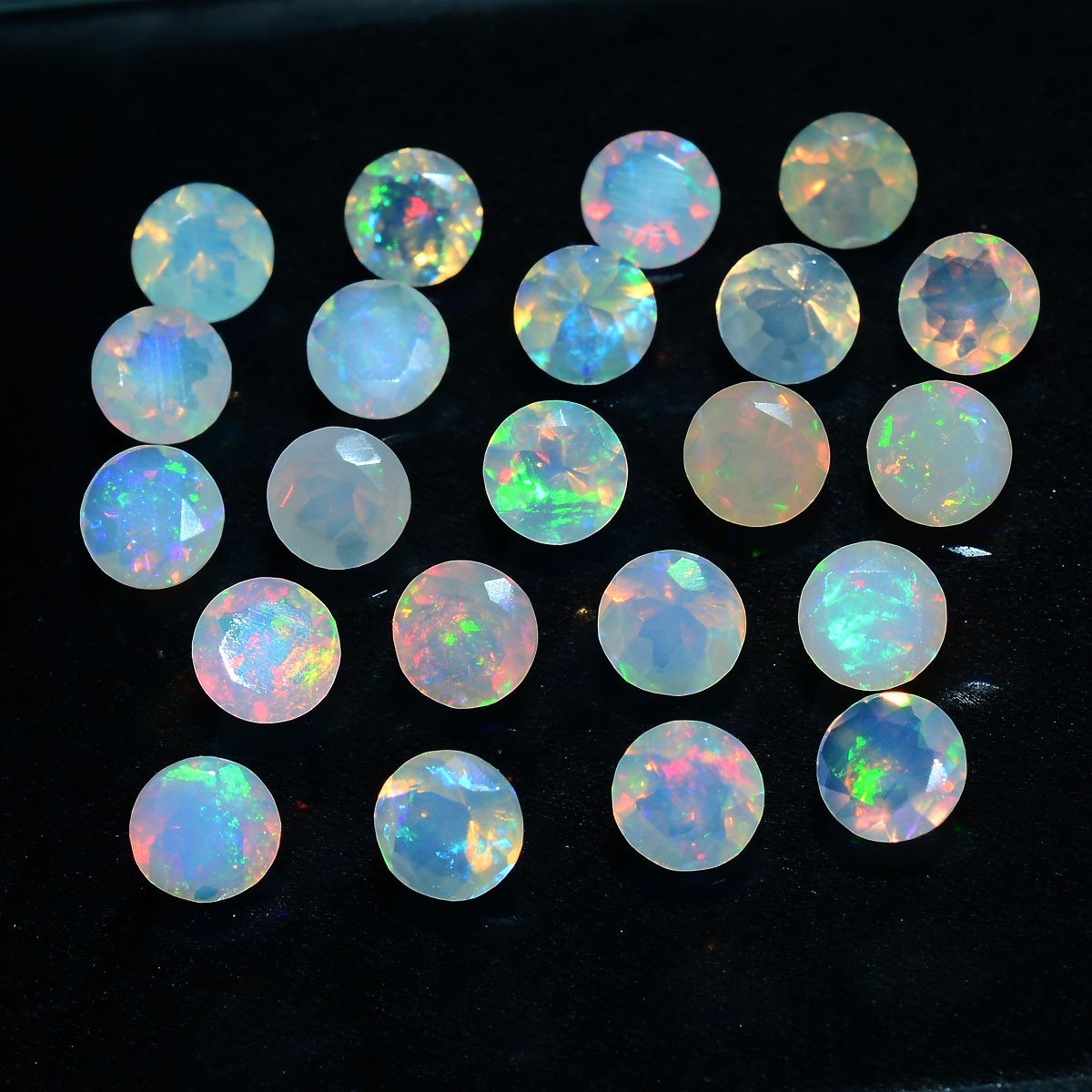 11 Pcs Natural Opal Ethiopian 6mm Top-Grade Round Flashy Colors Loose Gemstones