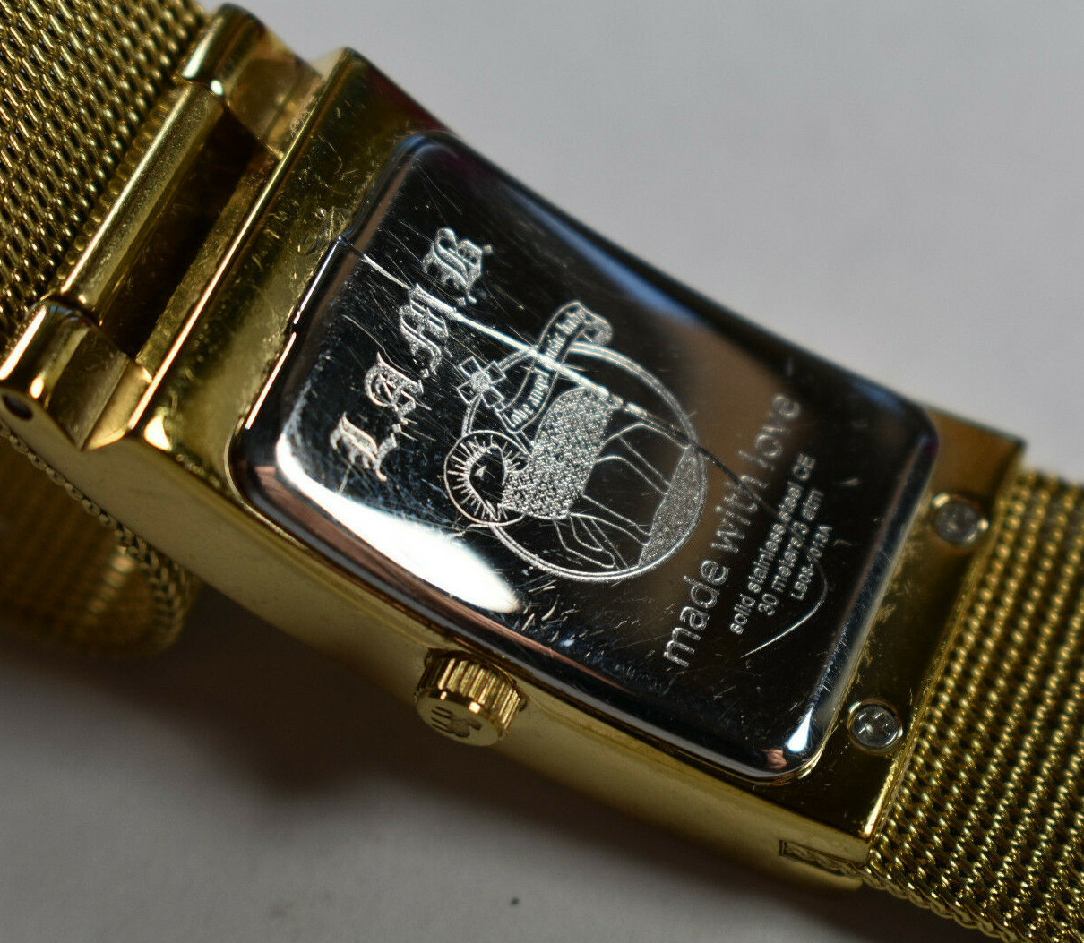 RARE! L.A.M.B. Gwen Stefani Petra Gold Tone Women’s Bracelet Watch NEW BATTERY!