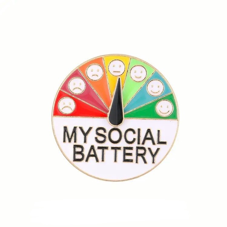 Social Battery Pin – Moving Parts! Chart Mood Tracker Functional Neurodivergent