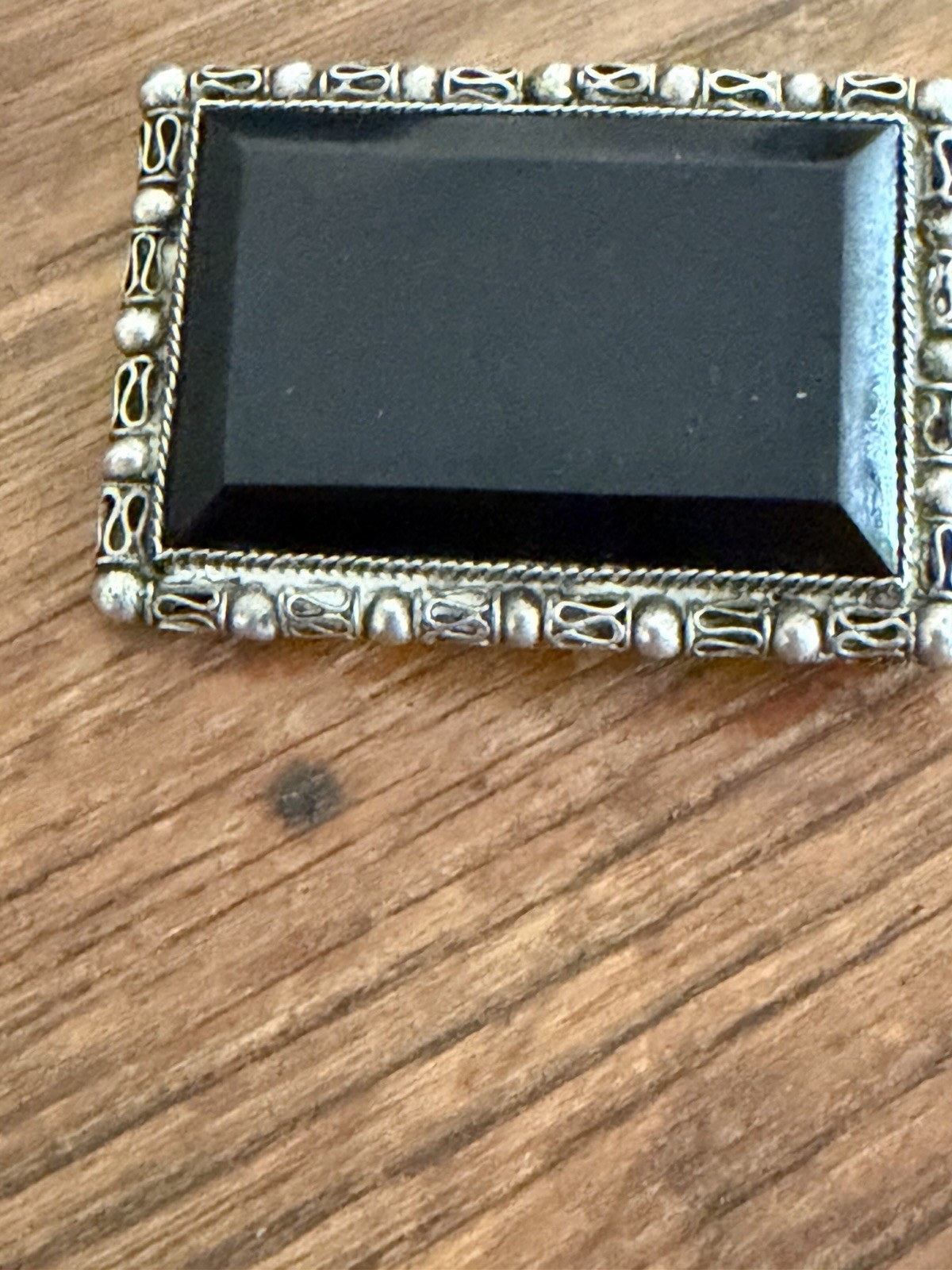 Victorian 1900’s Glass/Silver Mourning Dress Clip