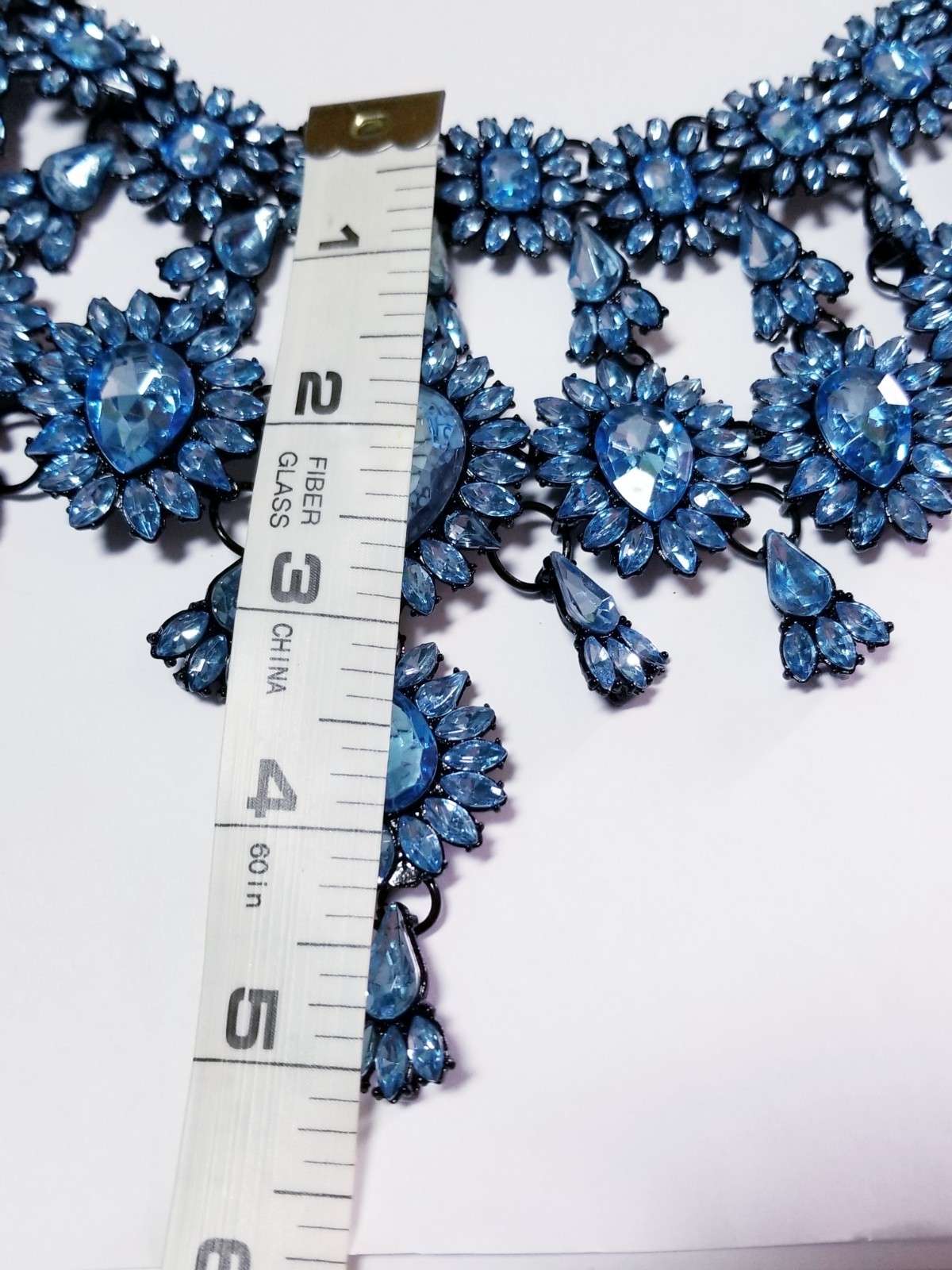 Topaz Statement Choker Rhinestone Necklace Bridal Prom Pageant Gothic